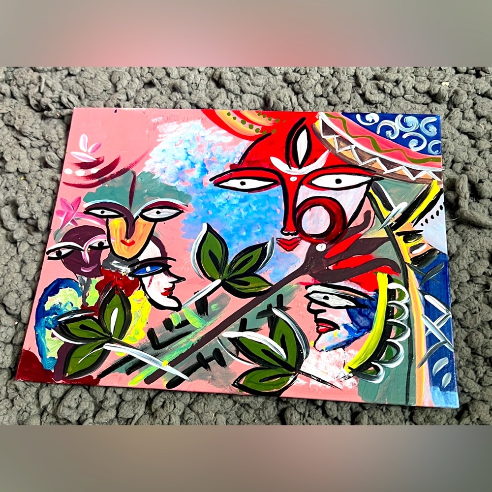 Very colorful canvas painting
